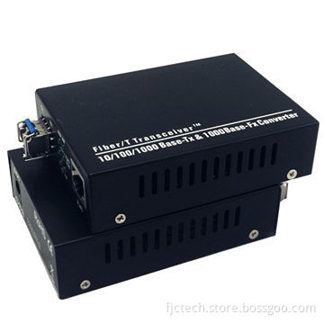 10/100/1,000M Single-mode Fiber Media Converter, Dual Fiber, External Power Supply